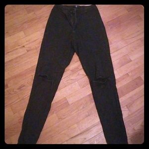 Misguided  slit knee black jeans